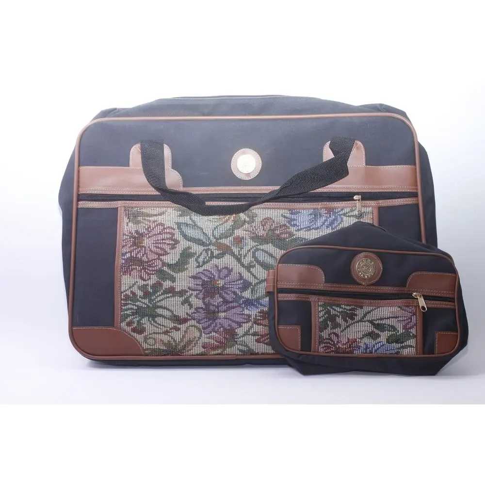 Aude Falbert, Briefcase with Toiletry Bag, Embroidered, Travel, ~ 260122-WH O-2